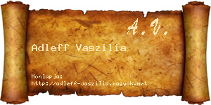 Adleff Vaszilia névjegykártya